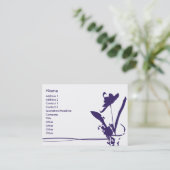 ぽっちゃりした紫色の花- 名刺 (スタンド正面)