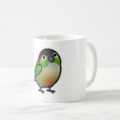 ぽっちゃりした緑の頬の構成 コーヒーマグカップ (正面右)