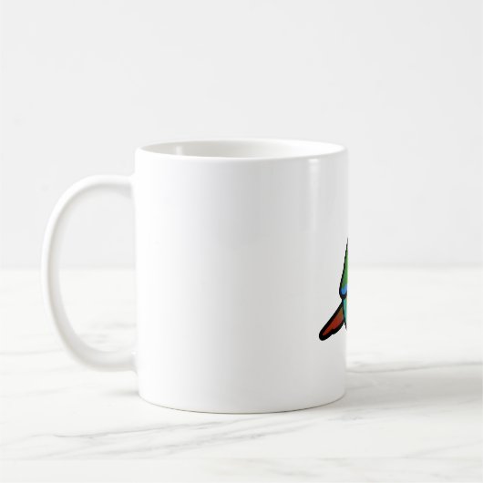 ぽっちゃりした緑の頬の構成 コーヒーマグカップ (左)