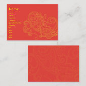 ぽっちゃりした花パターン- 名刺 (正面/裏面)