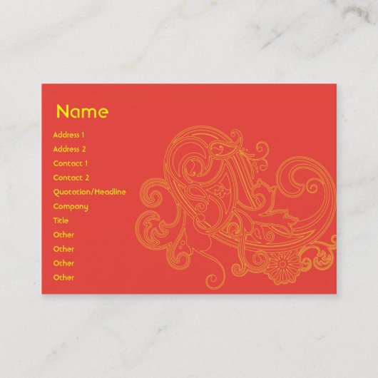 ぽっちゃりした花パターン- 名刺 (正面)