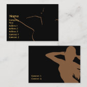 ぽっちゃりした茶色の女の子のシルエット- 名刺 (正面/裏面)