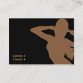 ぽっちゃりした茶色の女の子のシルエット- 名刺 (裏面)