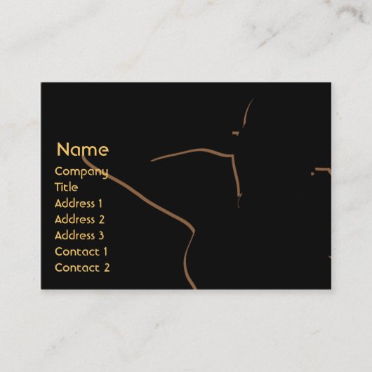 ぽっちゃりした茶色の女の子のシルエット- 名刺 (正面)