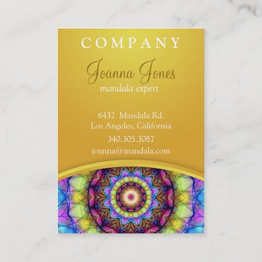 ぽっちゃりした虹のガラス曼荼羅- 名刺 (裏面)