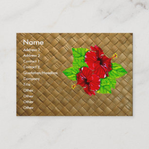 ぽっちゃりした赤いハイビスカスのLauhalaの名刺 名刺