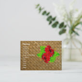 ぽっちゃりした赤いハイビスカスのLauhalaの名刺 名刺 (スタンド正面)