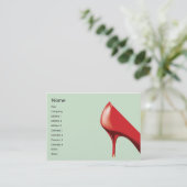 ぽっちゃりした赤い靴- 名刺 (スタンド正面)