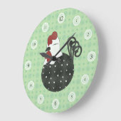 ぽっちゃりした鶏 ラージ壁時計 (傾斜)