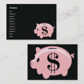 ぽっちゃりしたPiggybank - 名刺 (正面/裏面)