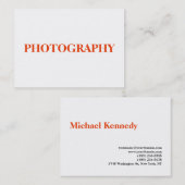 ぽっちゃりシンプルしたオレンジ色の写真家 名刺 (正面/裏面)