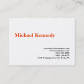 ぽっちゃりシンプルしたオレンジ色の写真家 名刺 (裏面)