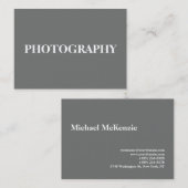 ぽっちゃりシンプルしたニッケルグレー写真家 名刺 (正面/裏面)