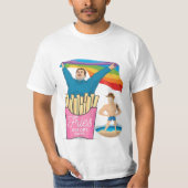 ぽっちゃりチョーサーLGBTゲイプライドおもしろいトリンクTシャツ Tシャツ (正面)
