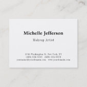 ぽっちゃりブラック&ホワイトのメイクアップアーティストプレーンモダン 名刺 (正面)