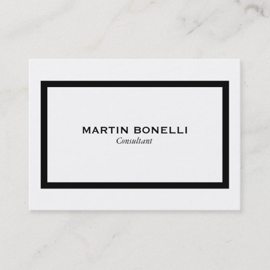 ぽっちゃりプレーン白黒縁ど名刺 名刺 (正面)