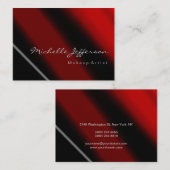ぽっちゃりメイクアップアーティストシックなレッドブラックビジネスカード 名刺 (正面/裏面)