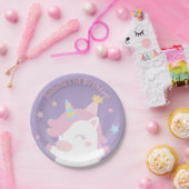 ぽっちゃりユニコーンガールファースト誕生日パーティープレート ペーパープレート (パーティー)