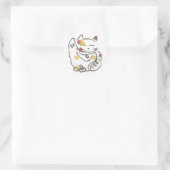 ぽっちゃり招き猫ステッカー ラウンドシール (バッグ)