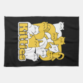 ぽっちゃり猫ちゃんデザイン – かわいい猫アート キッチンタオル (横)