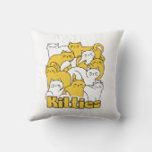 ぽっちゃり猫ちゃんデザイン – かわいい猫アート クッション (裏面)