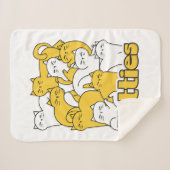 ぽっちゃり猫ちゃんデザイン – かわいい猫アート シェルパブランケット (正面(横))