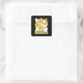 ぽっちゃり猫ちゃんデザイン – かわいい猫アート スクエアシール (バッグ)