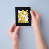 ぽっちゃり猫ちゃんデザイン – かわいい猫アート チラシ (手)