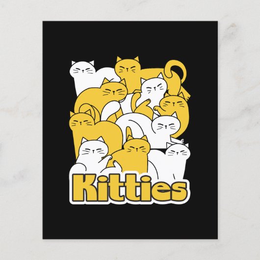 ぽっちゃり猫ちゃんデザイン – かわいい猫アート チラシ (正面)