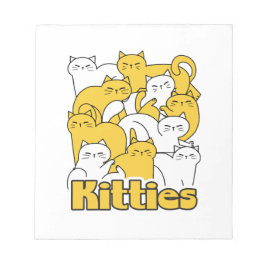 ぽっちゃり猫ちゃんデザイン – かわいい猫アート ノートパッド