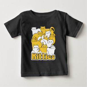 ぽっちゃり猫ちゃんデザイン – かわいい猫アート ベビーTシャツ