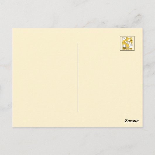 ぽっちゃり猫ちゃんデザイン – かわいい猫アート ポストカード (裏面)