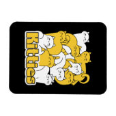 ぽっちゃり猫ちゃんデザイン – かわいい猫アート マグネット (横)