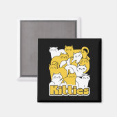 ぽっちゃり猫ちゃんデザイン – かわいい猫アート マグネット (正面/裏面)