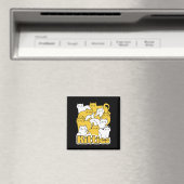 ぽっちゃり猫ちゃんデザイン – かわいい猫アート マグネット (インサイチュ (食洗機))