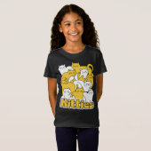 ぽっちゃり猫ちゃんデザイン – かわいい猫アート Tシャツ (正面フル)