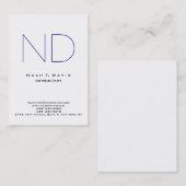 ぽっちゃり青モノグラムホワイトモダンパーソナルスタイリッシュ 名刺 (正面/裏面)