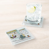 ぽんこつのための現金 ガラスコースター (アングル)