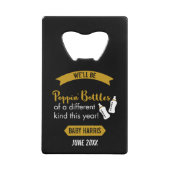 ぽんと鳴るボトルの明けましておめでとうのベビーの発表 クレジットカード栓抜き (正面)