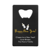 ぽんと鳴るボトルの明けましておめでとうのベビーの発表 クレジットカード栓抜き (裏面)