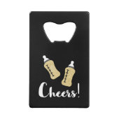 ぽんと鳴るボトルの明けましておめでとうのベビーの発表 クレジットカード栓抜き (裏面)