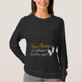 ぽんと鳴るボトルの明けましておめでとうのベビーの発表 Tシャツ