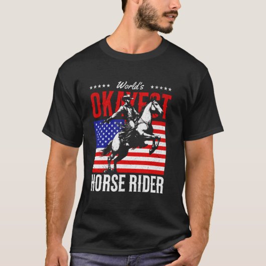 まぁまぁの騎手 馬術ライダー Tシャツ (正面)