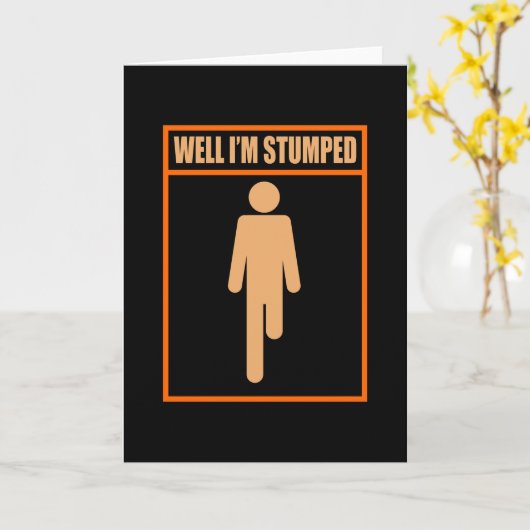 まぁ私はおもしろい脚アンプティー義足につまずいている カード (黄色い花)