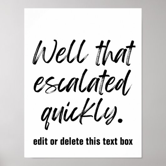 まあ、その急速にエスカレートした – カスタムプリント ポスター (正面)