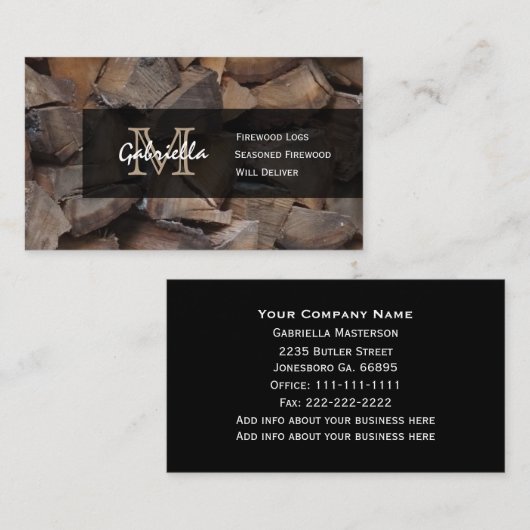 まきのモノグラムの名刺 名刺 (正面/裏面)