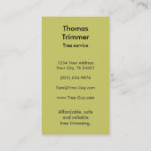 まきの切り株の取り外しを美化する木のトリマー 名刺 (裏面)
