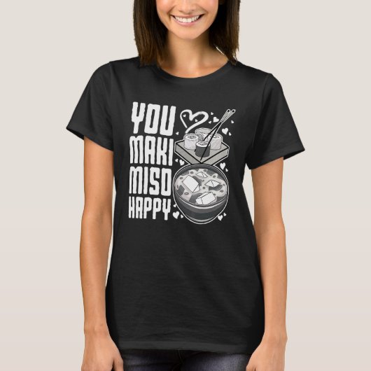 まきみそハッピー寿司日本食 Tシャツ (正面)
