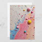 まき散らすラブ招待状 | キャンディ紙吹雪 招待状 (正面/裏面)