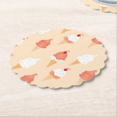 まき模様の可愛いアイスクリームコーン ペーパーコースター (アングル)